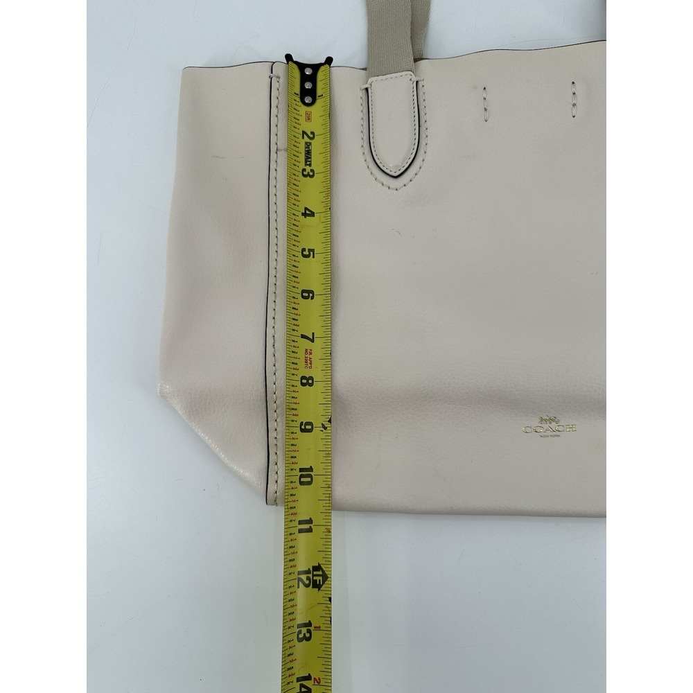 Authentic Coach Derby Chalk Cream Tote Shoulder Soft Pebbled Leather Bag #F58660 - Picture 8 of 11